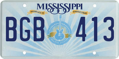 MS license plate BGB413