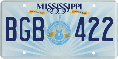 MS license plate BGB422