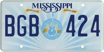 MS license plate BGB424