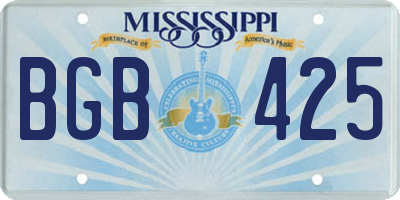 MS license plate BGB425