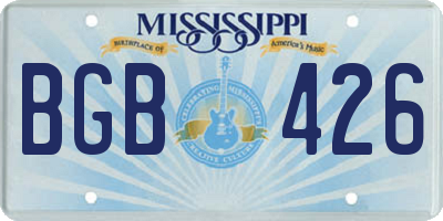 MS license plate BGB426