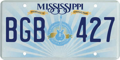 MS license plate BGB427