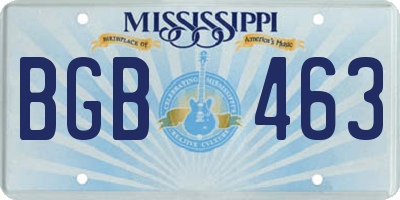 MS license plate BGB463