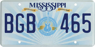 MS license plate BGB465