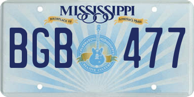 MS license plate BGB477