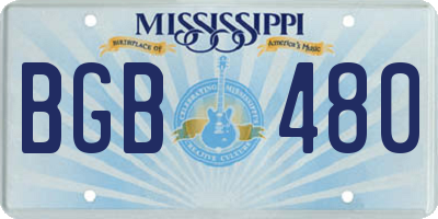MS license plate BGB480