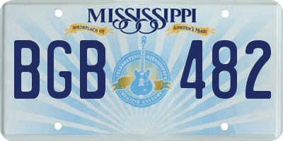 MS license plate BGB482