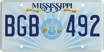 MS license plate BGB492