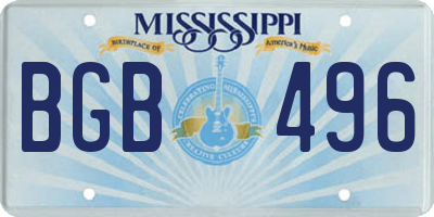 MS license plate BGB496