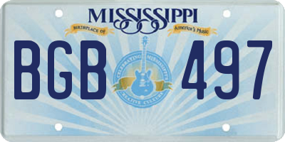 MS license plate BGB497