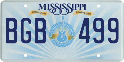 MS license plate BGB499