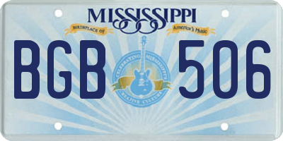 MS license plate BGB506