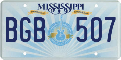 MS license plate BGB507
