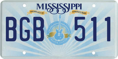 MS license plate BGB511