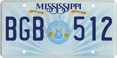 MS license plate BGB512