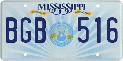 MS license plate BGB516