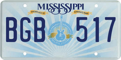 MS license plate BGB517