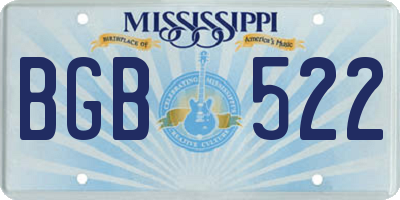 MS license plate BGB522