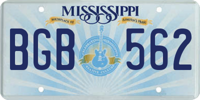 MS license plate BGB562
