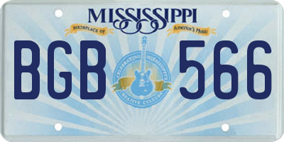 MS license plate BGB566