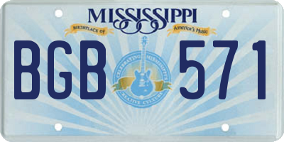 MS license plate BGB571