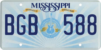 MS license plate BGB588