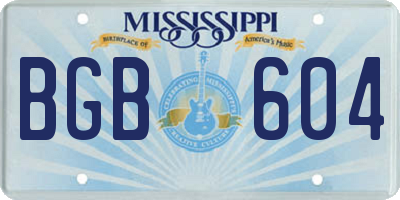 MS license plate BGB604