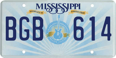 MS license plate BGB614