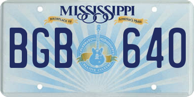 MS license plate BGB640