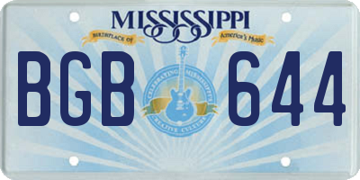 MS license plate BGB644