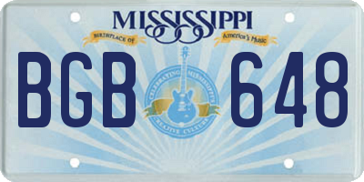 MS license plate BGB648