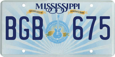 MS license plate BGB675