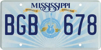 MS license plate BGB678