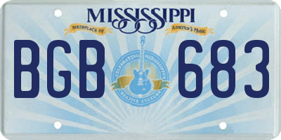 MS license plate BGB683
