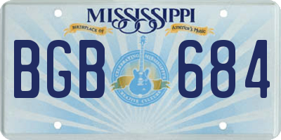 MS license plate BGB684