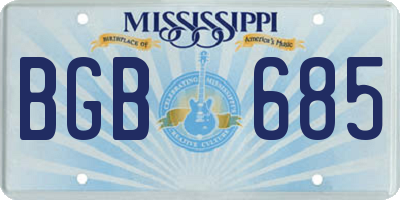 MS license plate BGB685