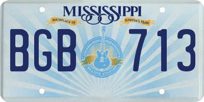 MS license plate BGB713