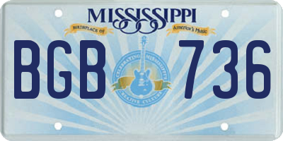 MS license plate BGB736