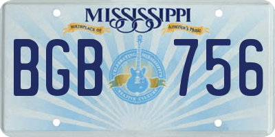 MS license plate BGB756