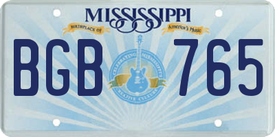 MS license plate BGB765