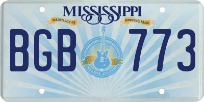 MS license plate BGB773