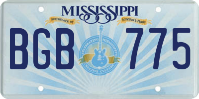MS license plate BGB775