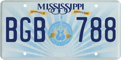 MS license plate BGB788