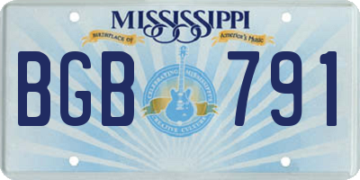 MS license plate BGB791