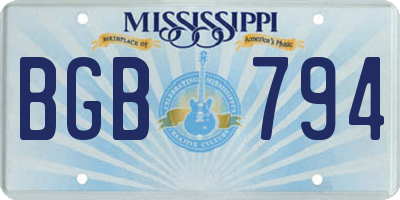 MS license plate BGB794