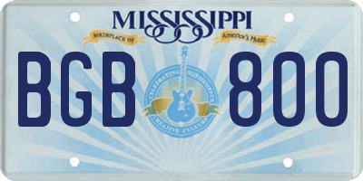 MS license plate BGB800