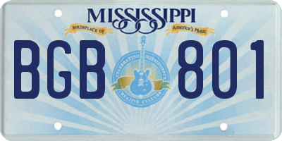MS license plate BGB801