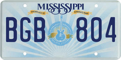 MS license plate BGB804