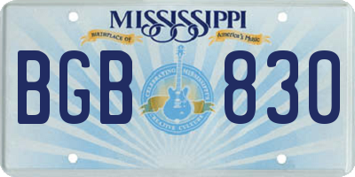 MS license plate BGB830