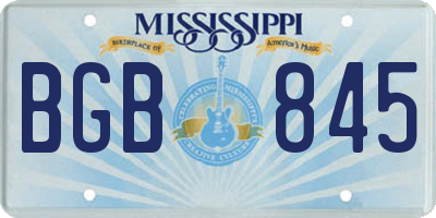 MS license plate BGB845